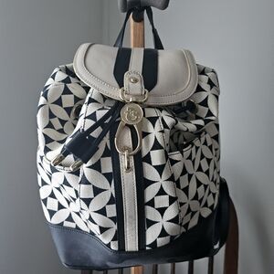 Spartina 449 Black and Cream/White Signature Geometric Backpack